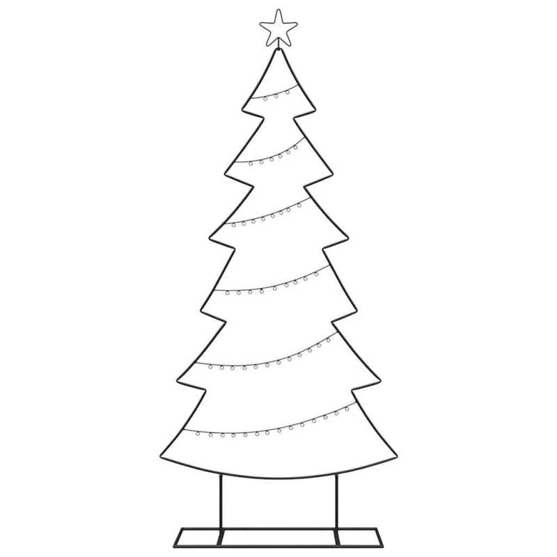 vidaXL Metāla Ziemassvētku koks ar statīvu Melna 180 cm Tērauds