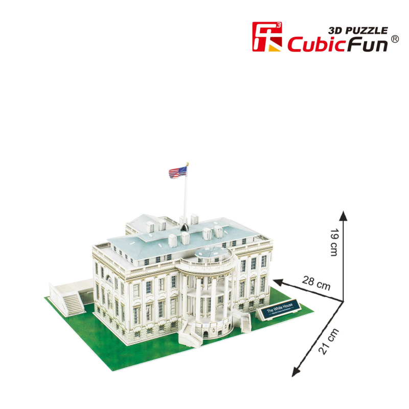 CUBICFUN 3D puzle Baltais Nams, ASV