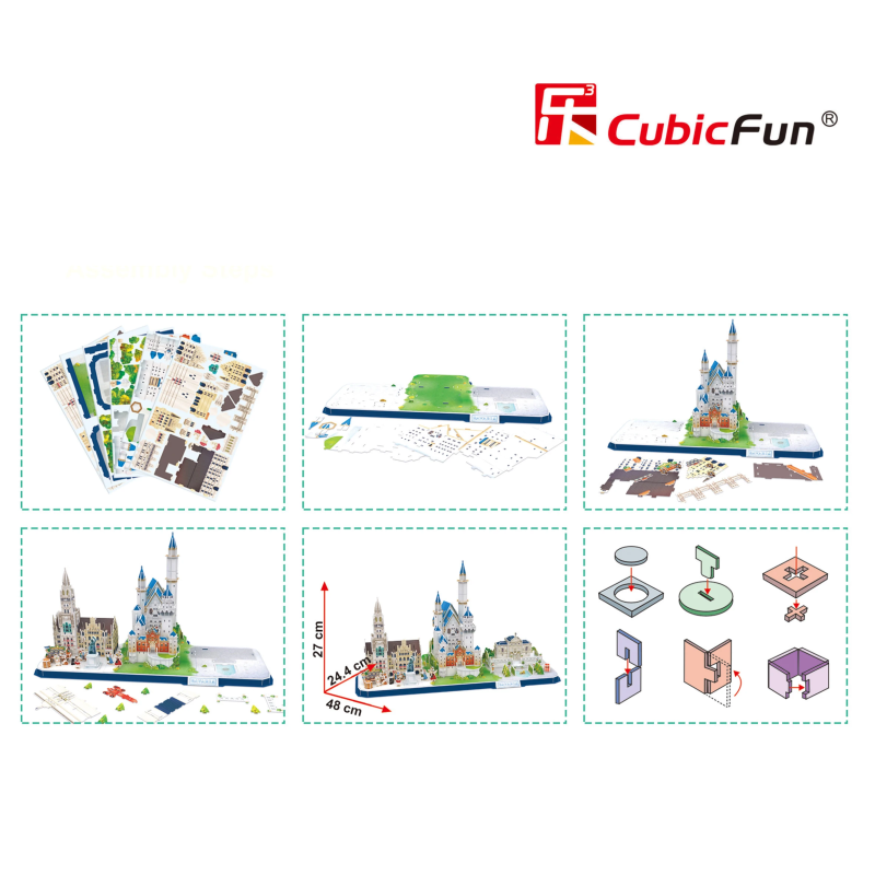 CUBICFUN 3D Puzle City line - Bavārija