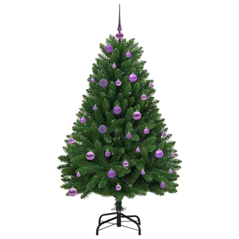 vidaXL Mākslīgā Ziemassvētku eglīte Zaļa 150 cm PVC un metāls