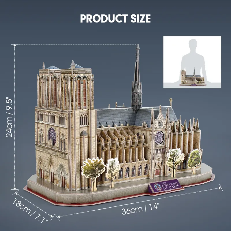 CUBICFUN 3D dėlionė iš serijos „National Geographic“ - „Noterdamo katedra“