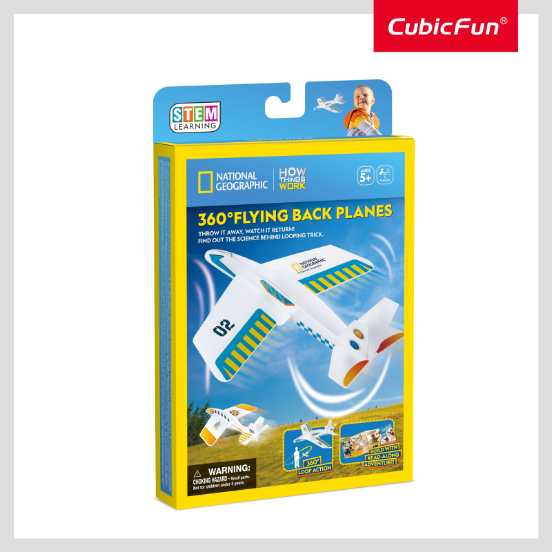 CUBIC FUN National Geographic 3D puzle Lidmašīnas, Kas Lido 360° Leņķī Un Atgriežas