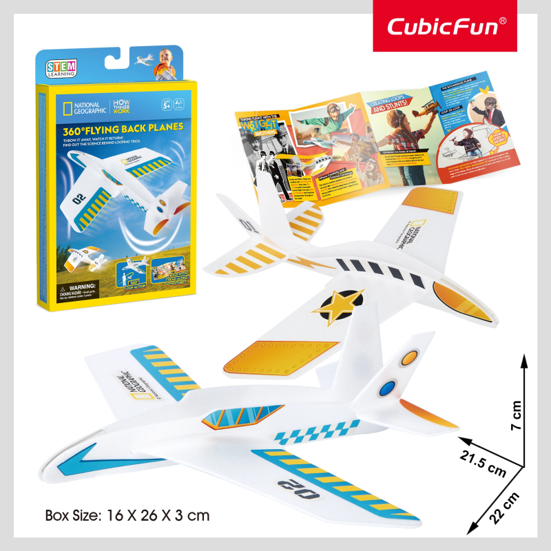 CUBIC FUN National Geographic 3D puzle Lidmašīnas, Kas Lido 360° Leņķī Un Atgriežas