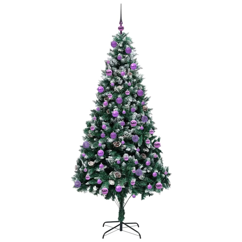 vidaXL Mākslīgā Ziemassvētku eglīte su 300 LED ar statīvu Zaļa 210 cm