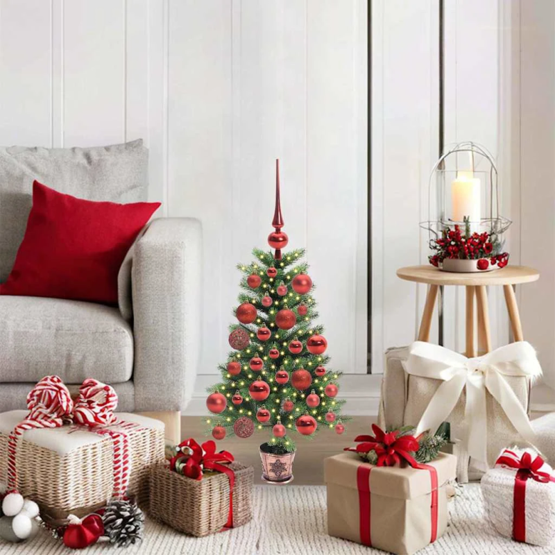 vidaXL Ziemassvētku eglīte su 150 LED ar statīvu Zaļa 65 cm PE