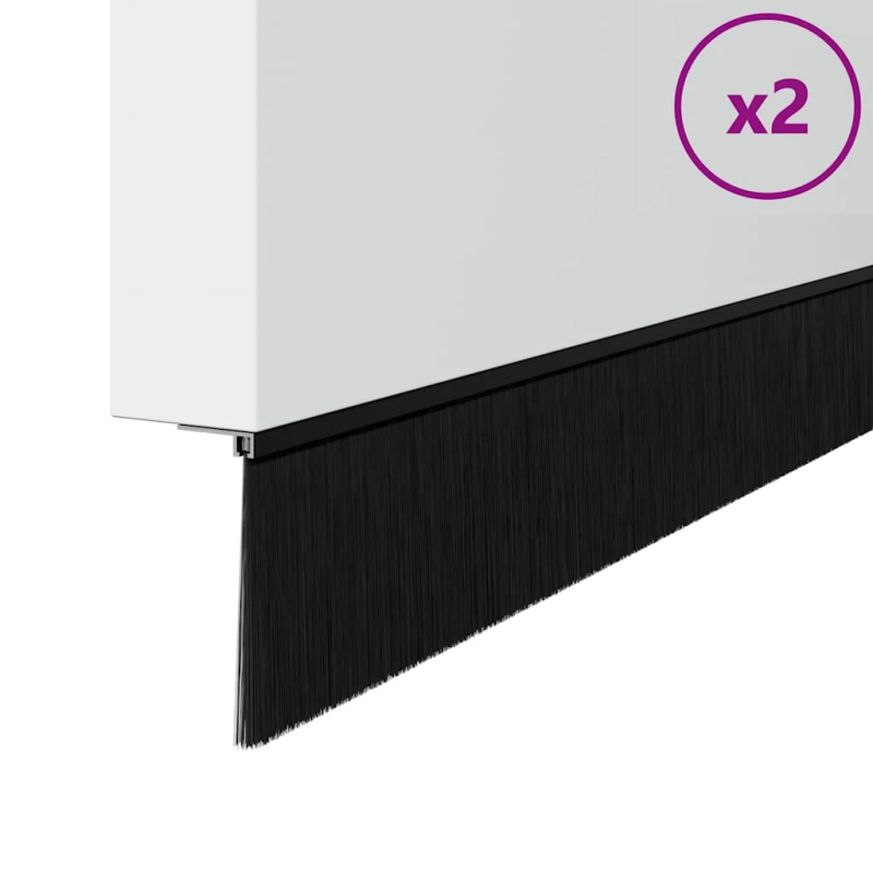 vidaXL Skrūvējami durvju birstes blīvējumi 2 pcs Melna 100 cm