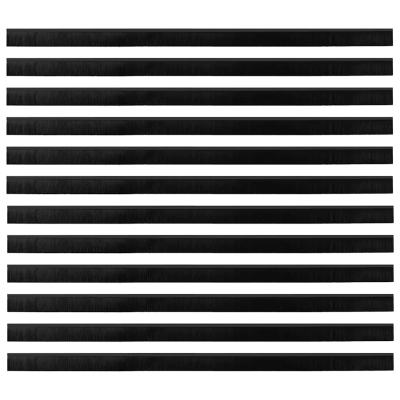 vidaXL Skrūvējami durvju birstes blīvējumi 12 pcs Melna 100 cm