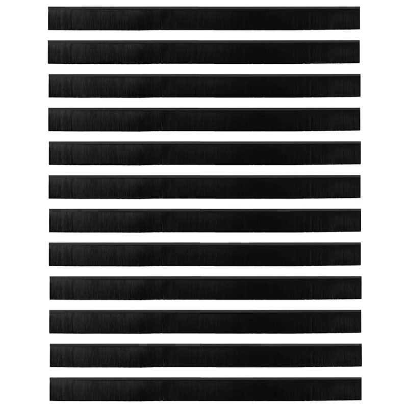 vidaXL Skrūvējami durvju birstes blīvējumi 12 pcs Melna 100 cm