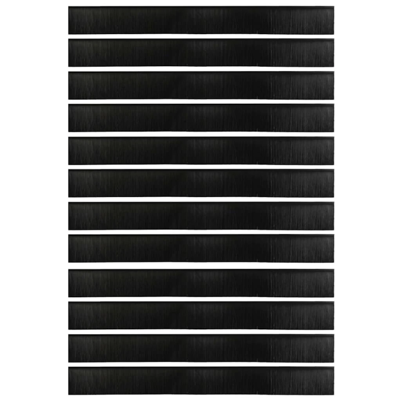 vidaXL Skrūvējami durvju birstes blīvējumi 12 pcs Melna 100 cm