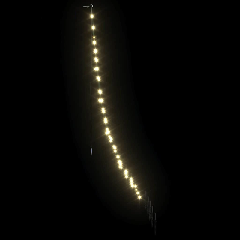 vidaXL LED Ziemassvētku koks ar zemes mietiem Silti balts 182 cm