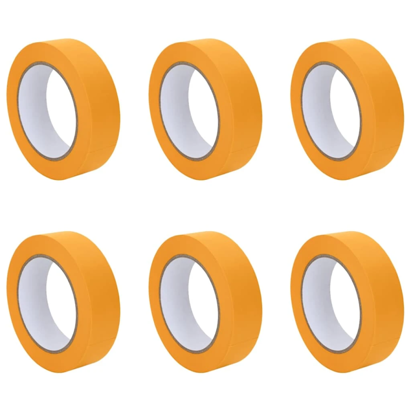 vidaXL Gleznotāja maskēšanas lentes 6 pcs Dzeltena 30mm x 50m Papīrs