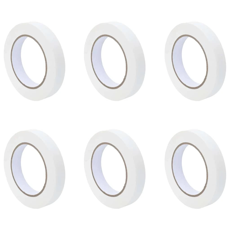 vidaXL Gleznotāja maskēšanas lentes 6 pcs Balts 19mm x 50m Papīrs