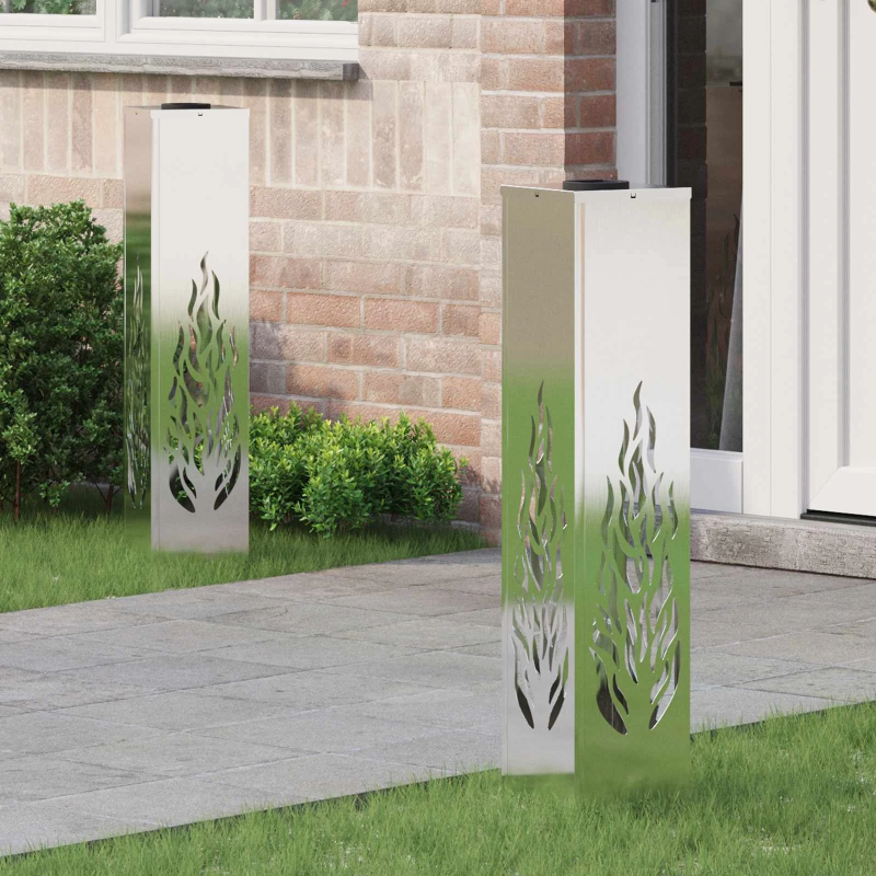 vidaXL Saules LED ceļa gaisma 2 pcs Nerūsējošs tērauds