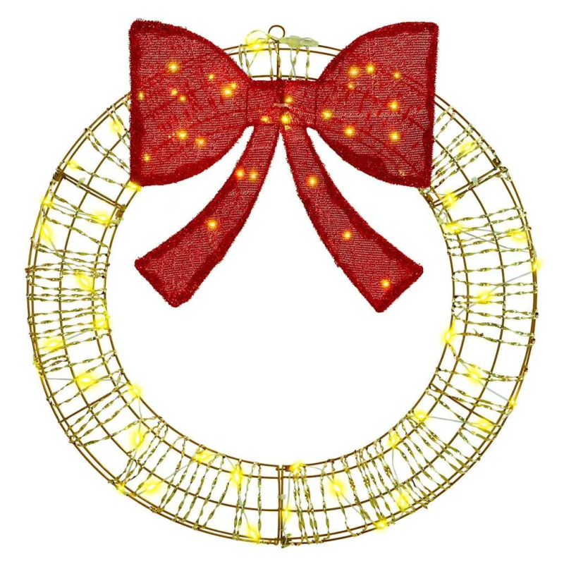 vidaXL Vainags su 60 LED Silti balta 75 cm PET