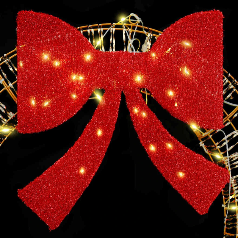 vidaXL Vainags su 80 LED Silti balta 90 cm PET