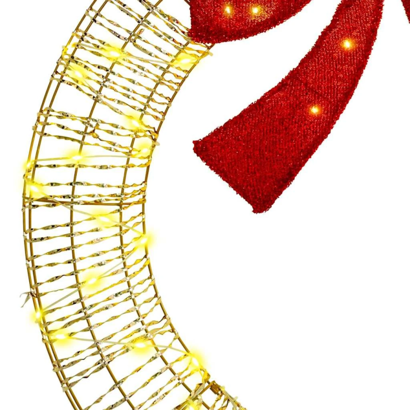 vidaXL Vainags su 80 LED Silti balta 90 cm PET