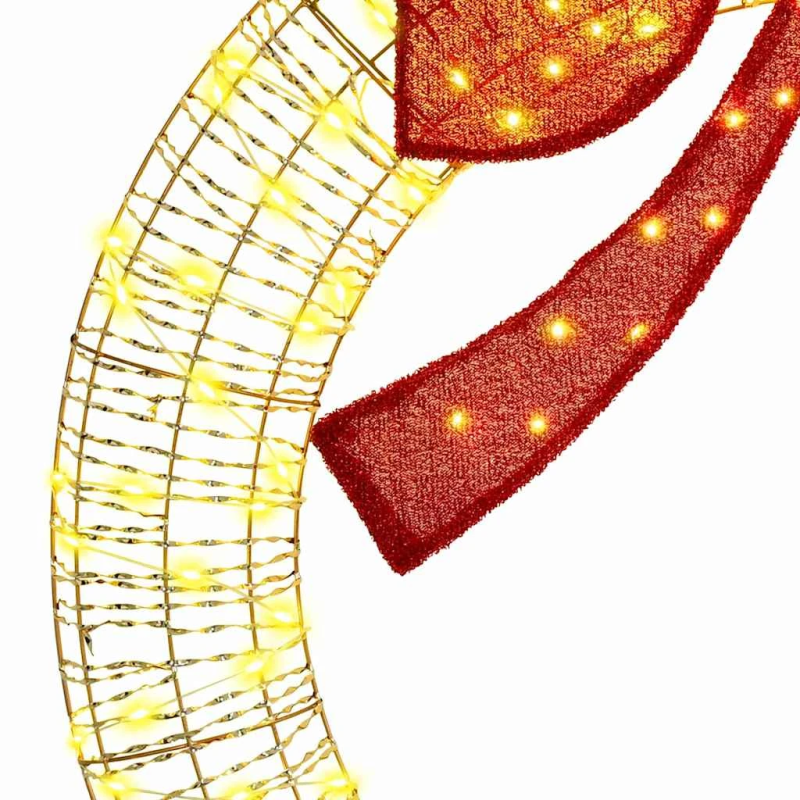 vidaXL Vainags su 150 LED Silti balta 120 cm PET