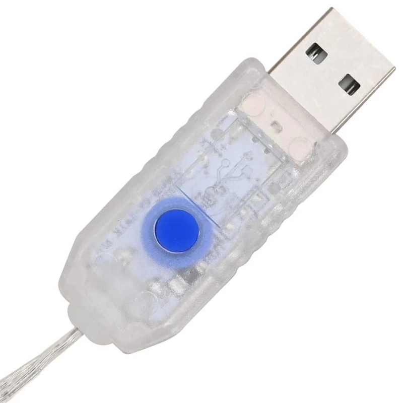 vidaXL Vainags su 60 LED Silti balta 75 cm Rotangpalma