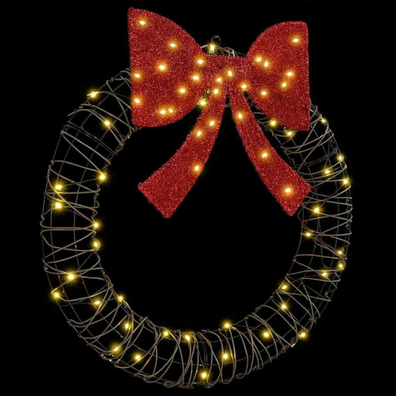 vidaXL Vainags su 60 LED Silti balta 75 cm Rotangpalma