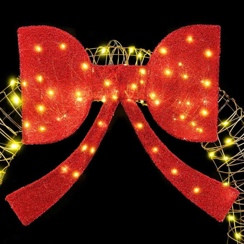 vidaXL Vainags su 150 LED Silti balta 120 cm Rotangpalma