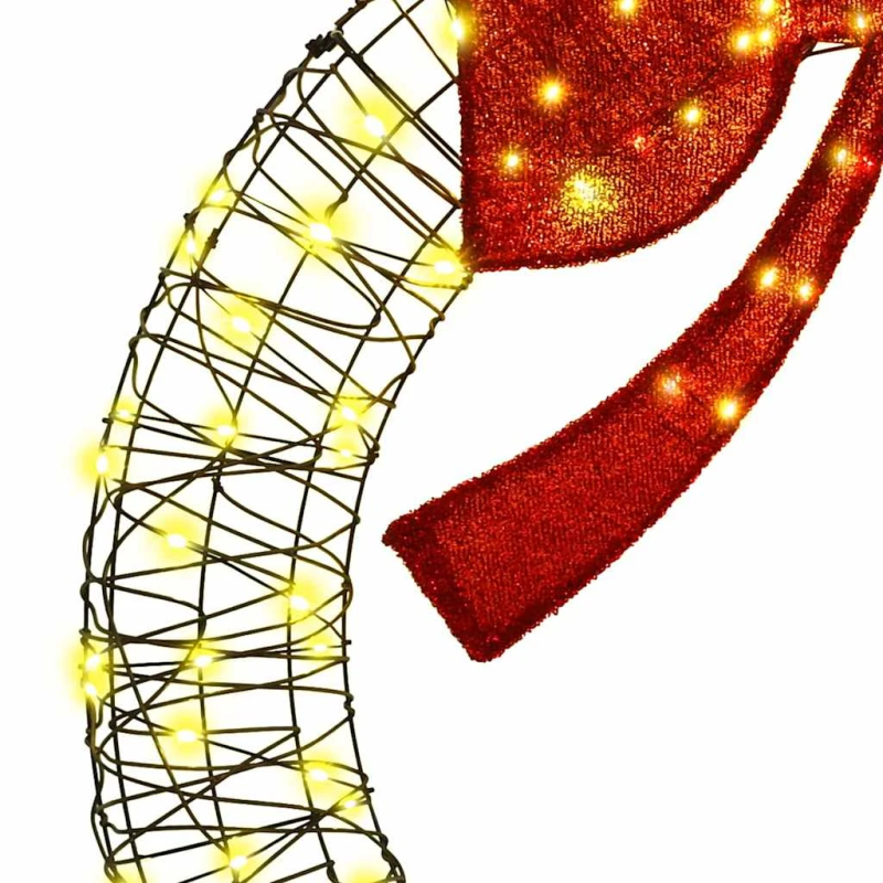 vidaXL Vainags su 150 LED Silti balta 120 cm Rotangpalma