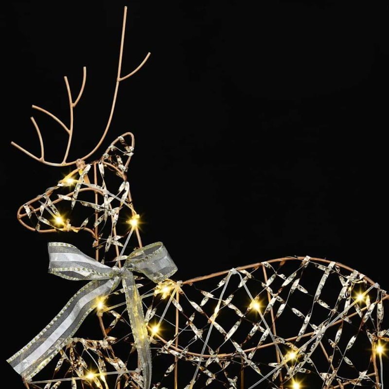 vidaXL LED brieži su 60 LED 3 pcs Silti balts PET