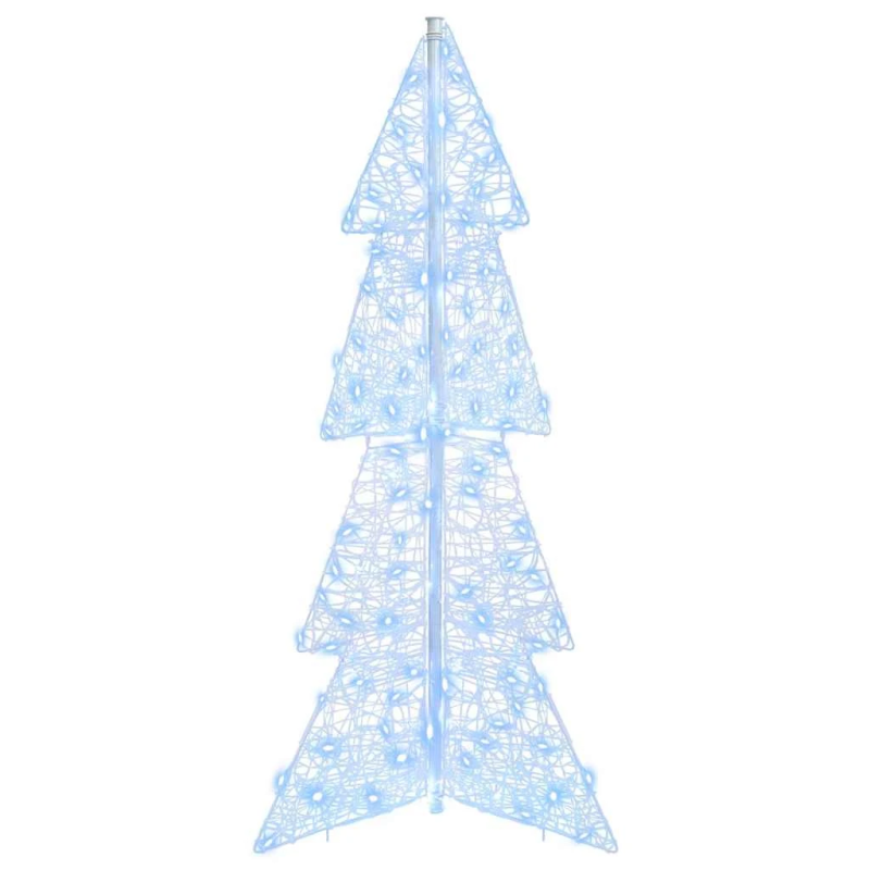 vidaXL Ziemassvētku eglīte su 100 LED Auksti balts 120 cm Akrils