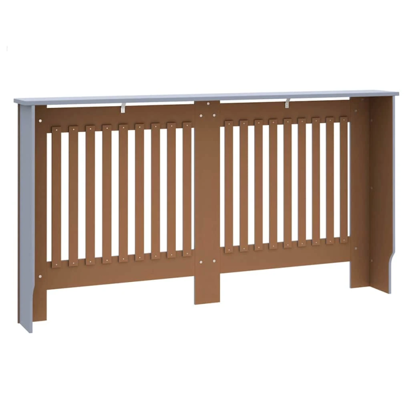 vidaXL Radiatora Vāks 2 pcs Pelēka 152 x 19 x 81,5cm Inženierijas koks