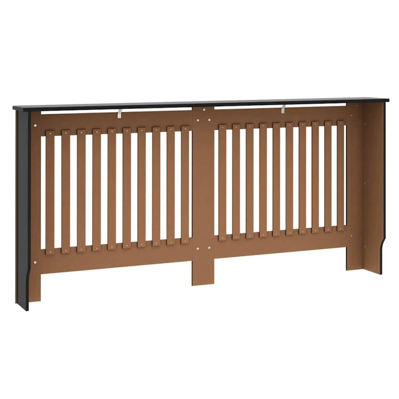 vidaXL Radiatora Vāks 2 pcs Melna 172 x 19 x 81,5cm Inženierijas koks