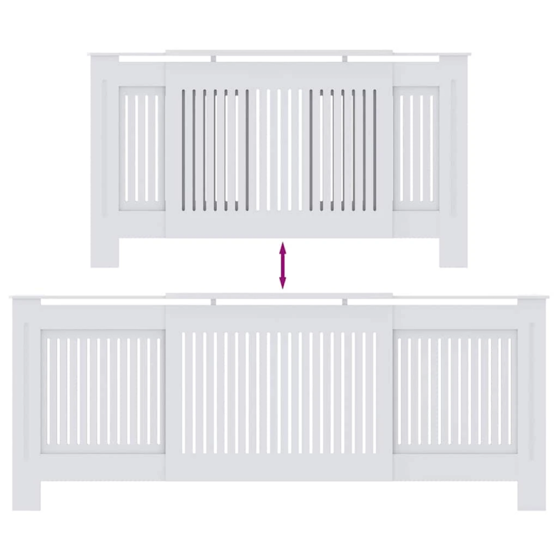 vidaXL Radiatora Vāks 2 pcs Balts 205 x 20,5 x 81,5cm