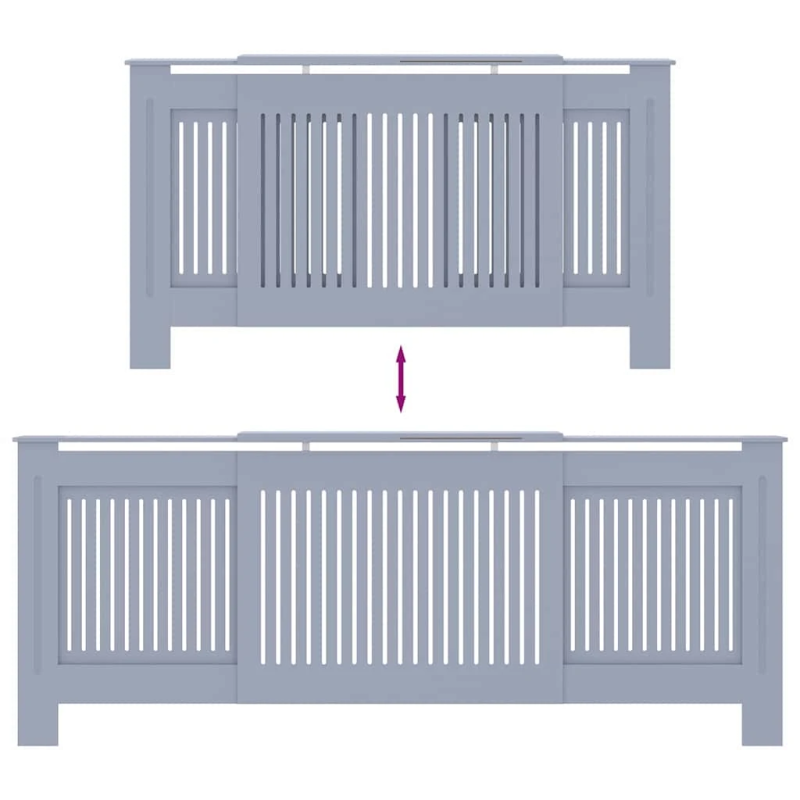 vidaXL Radiatora Vāks 2 pcs Pelēka 205 x 20,5 x 81,5cm