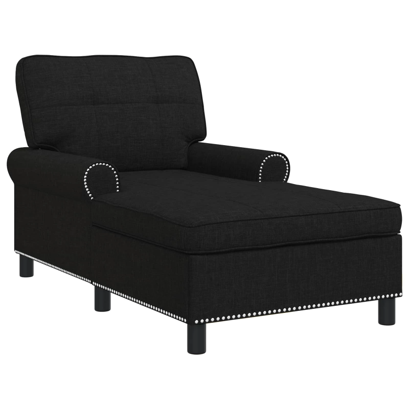vidaXL Šeiss Lounge ar spilvenu Melna 91 x 157 x 91 cm audums