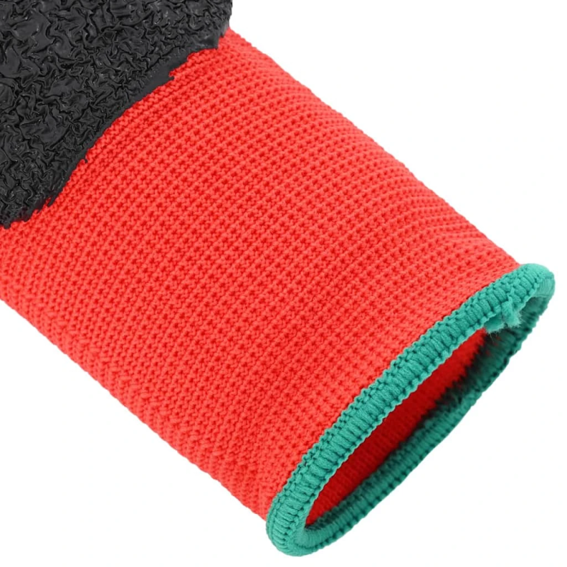 vidaXL Darba cimdi 12 pcs Sarkans un Melns 11 - XXL Lateksa pārklājums