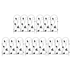 vidaXL Dārza žogs Režģa raksts Melna 307 x 54,5 x 0,3 cm