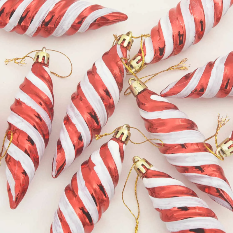 vidaXL Ziemassvētku spirālveida bumba 40 pcs Sarkana Plastmasa