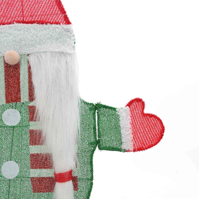 vidaXL Apgaismotais gnome Silti balts 71 x 64 cm Mirdzoša auduma