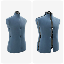 vidaXL Regulējama kleitu forma sievietēm Zila 37.5-45.5 collas audums