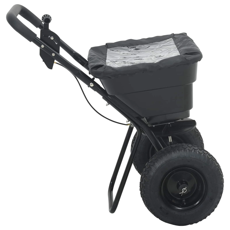 vidaXL Izsēvējs Melna 53 x 81,5 x 78 cm PVC un tērauds