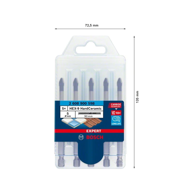 HEX-9 HardCeramic 5x90 mm, 5 gab.
