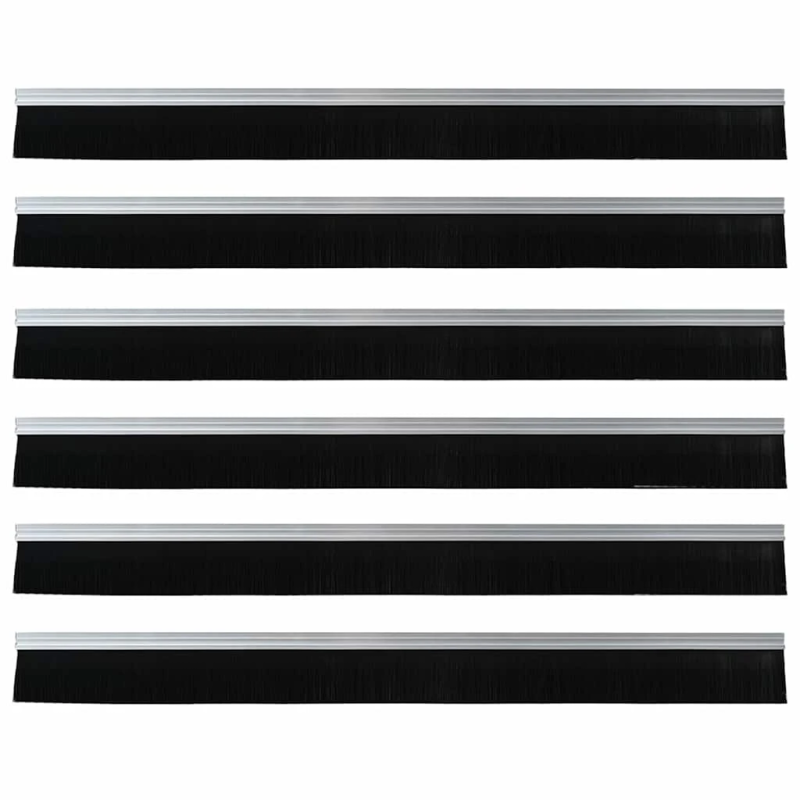 vidaXL Pašlīpojošas durvju birstes 6 pcs Sudraba 100 cm