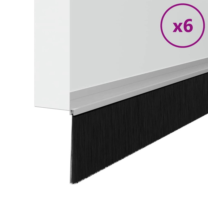 vidaXL Pašlīpojošas durvju birstes 6 pcs Sudraba 100 cm