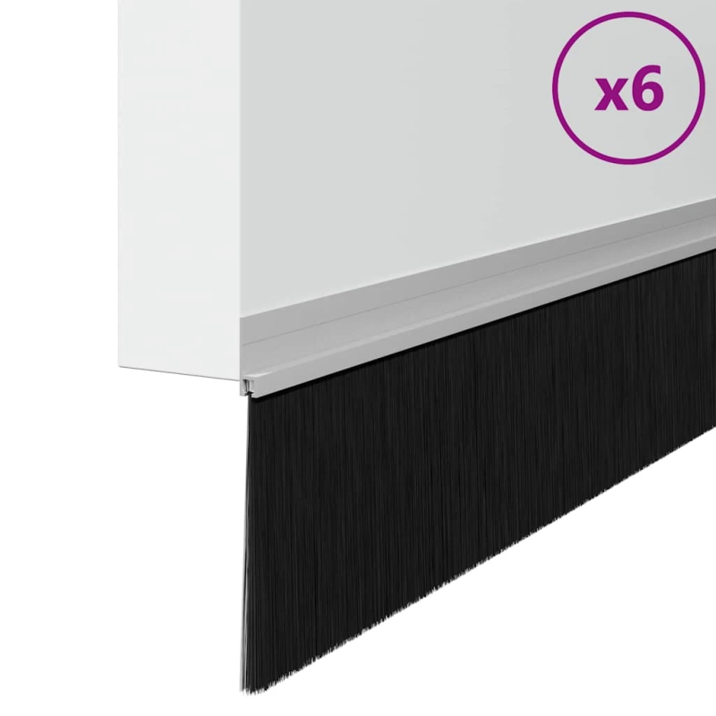 vidaXL Pašlīpojošas durvju birstes 6 pcs Sudraba 100 cm