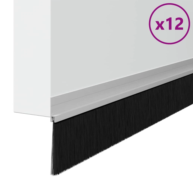 vidaXL Pašlīpojošas durvju birstes 12 pcs Sudraba 100 cm