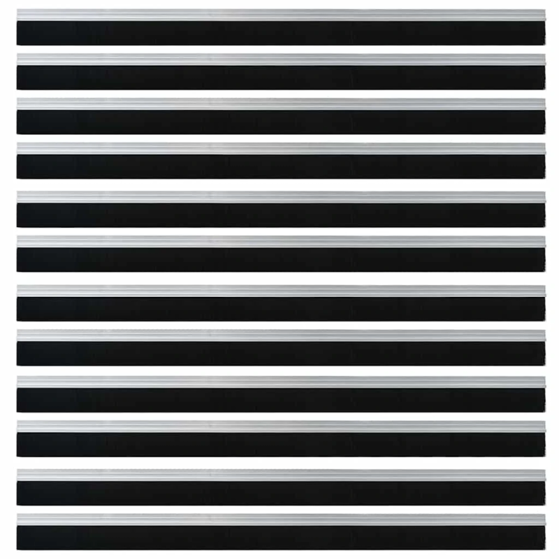 vidaXL Pašlīpojošas durvju birstes 12 pcs Sudraba 100 cm