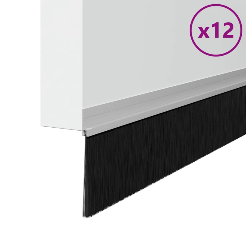 vidaXL Pašlīpojošas durvju birstes 12 pcs Sudraba 100 cm