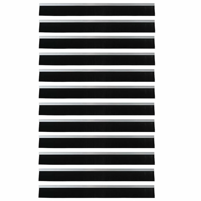 vidaXL Pašlīpojošas durvju birstes 12 pcs Sudraba 100 cm