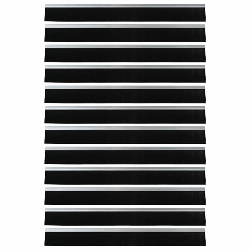 vidaXL Pašlīpojošas durvju birstes 12 pcs Sudraba 100 cm