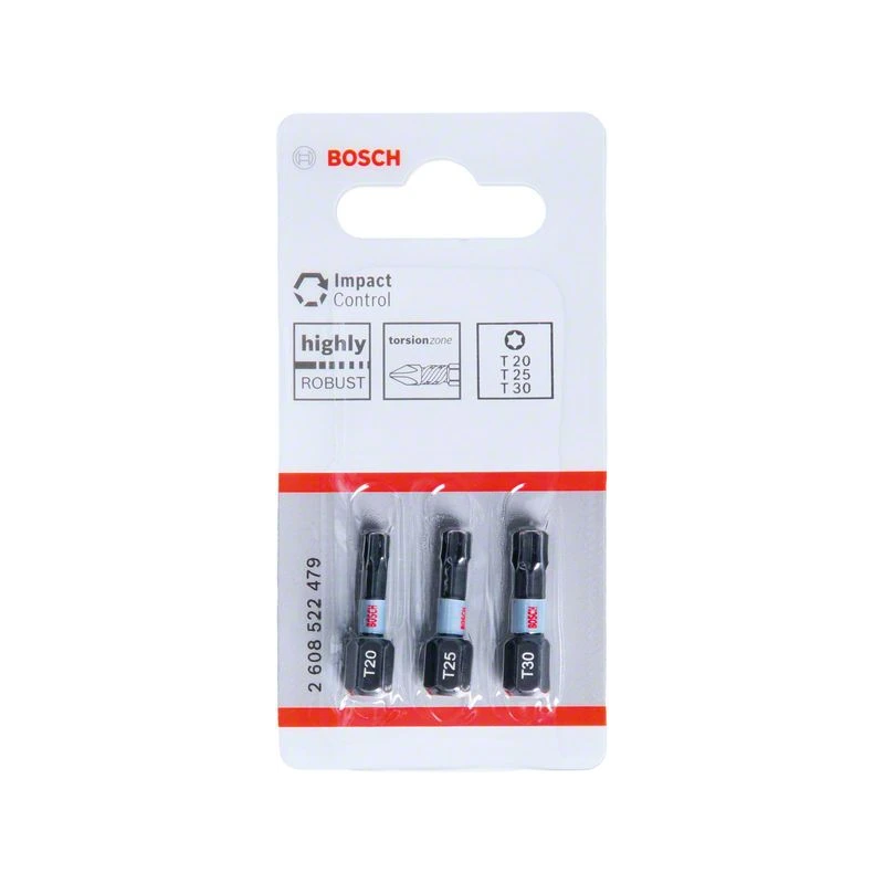 Skrūvgrieža uzg.T20-25-30 3 gab.- Impact, L 25