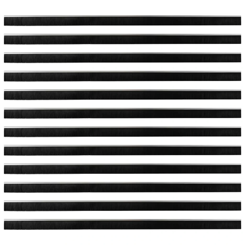 vidaXL Pašlīpojošas durvju birstes 12 pcs Sudraba 100 cm