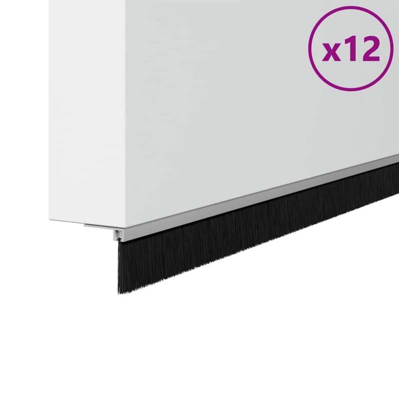 vidaXL Pašlīpojošas durvju birstes 12 pcs Sudraba 100 cm